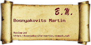 Bosnyakovits Martin névjegykártya